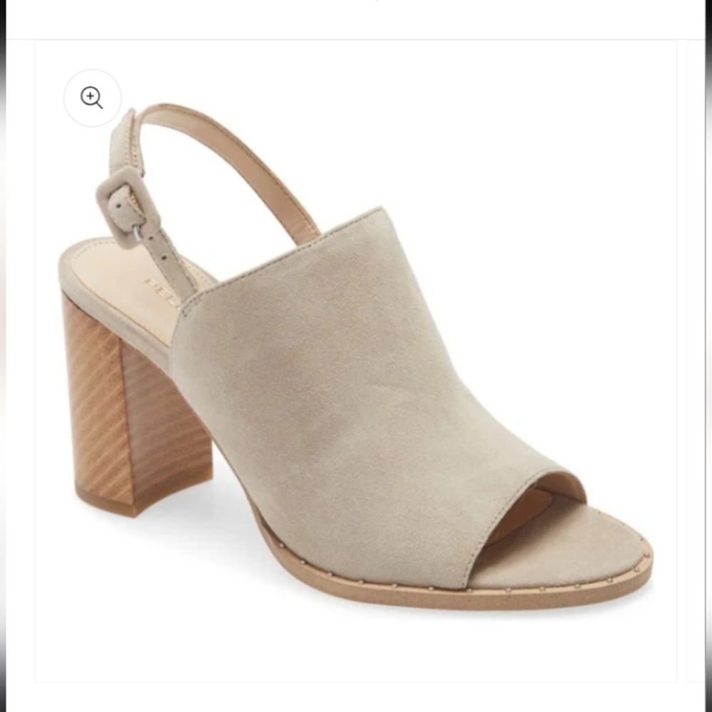 Pelle Moda Mushroom Suede Heel Sandals Sz 10